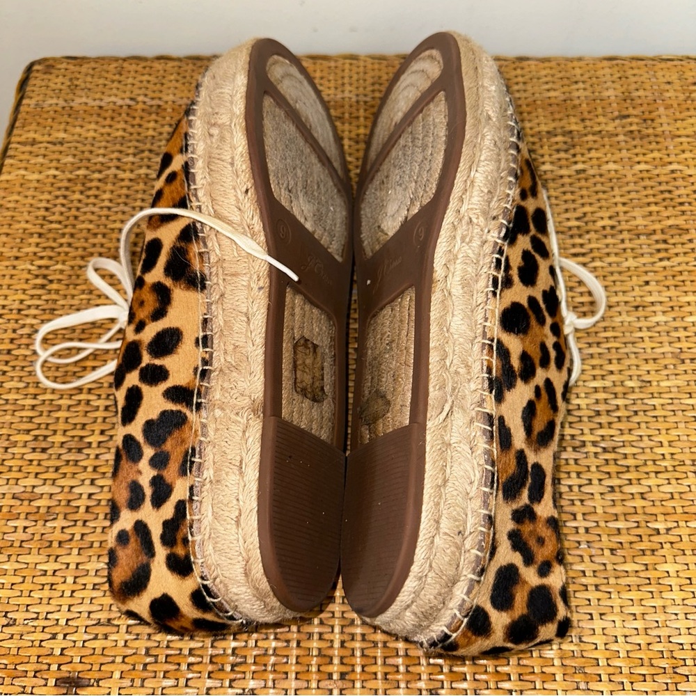 J. Crew Women’s Size 9 US Espadrille Calf Hair Sneakers Leopard Preppy Classic - Picture 7 of 15